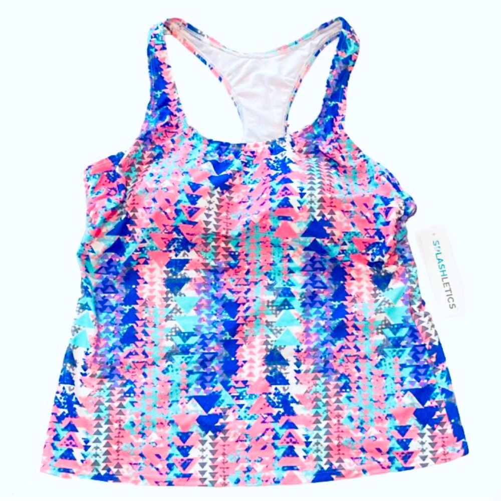 Splashletics Racer Back Tankini Swimsuit Top M
